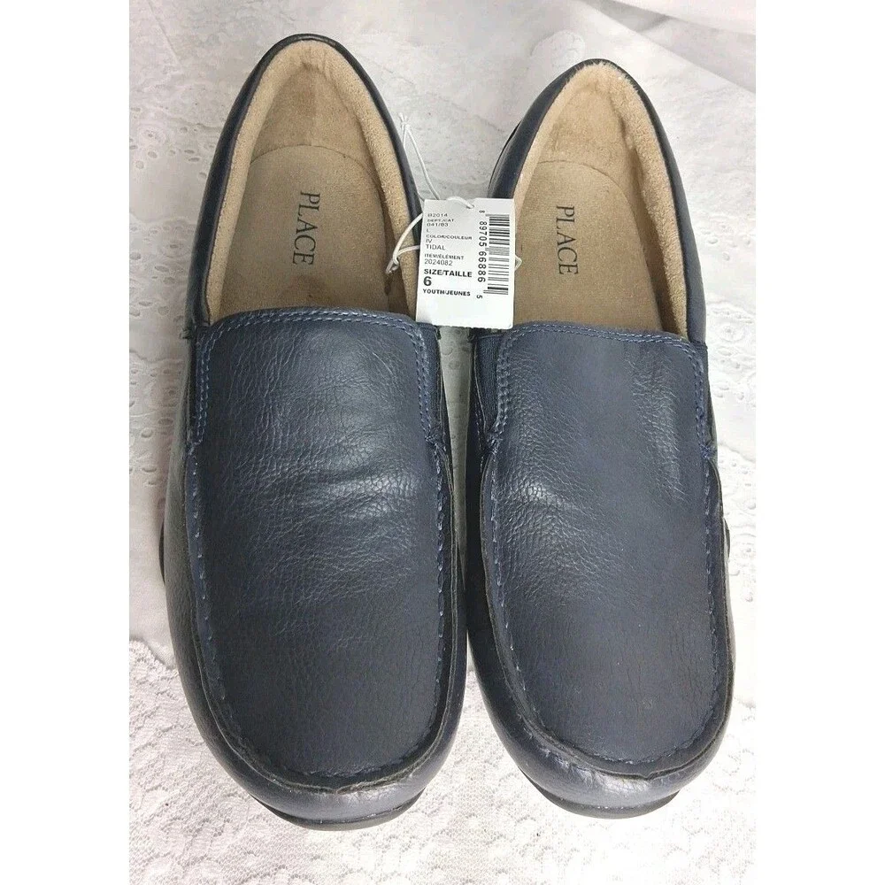 The Children’s Place Boys Slip On Loafers Tidal Blue Youth 6 Dress Shoes